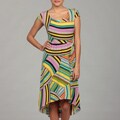 Julian Taylor Women's Yellow/ Green Abstract Dress