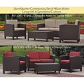 Saint Maarten Resin Wicker Upholstered 4-Piece Outdoor Set