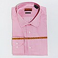Enzo Tovare Men's Pink Striped Cotton Dress Shirt