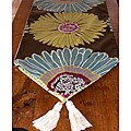 RLF Home Flower Power Tasseled Table Runner