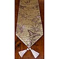 RLF Home Butterfly Script Botanical Tasseled Table Runner
