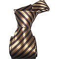 Dmitry Men's Brown Striped Italian Silk Tie Set