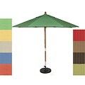 PHAT TOMMY 9 Foot Sunbrella Fabric Marenti Wood Market Patio Umbrella