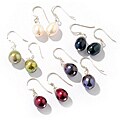 Sterling Silver Dyed Freshwater Baroque Pearl 5-pair Earring Set