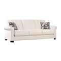 Portfolio Rio Convert-a-Couch Almond Renu Leather Rolled Arm Futon Sofa Sleeper