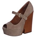 Steven by Steve Madden Women's 'Nockout' Taupe Suede Wedges