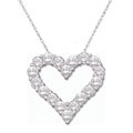 14k White Gold 1/2ct TDW Diamond Heart Necklace (G-H, I1)