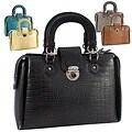 Dasein Faux Leather Croco Embossed Satchel