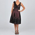 S.L Fashions Women's Taffeta Winter Rose Party Dress