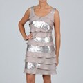 S.L. Fashions Sequin Inset Frost Tier Dress