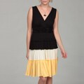 Sangria Women's Black Maize Tiered Rosette Dress