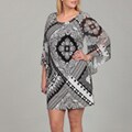 Sangria Women's Black/ White Abstract Print Dress