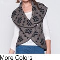 Elan Women's Cotton Aztec Print Reversible Wrap Vest