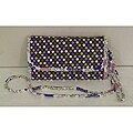 Laura Ashley Quilted Cotton Tri-fold Purple Dot Clutch