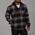 Burnside Men's Charcoal Sherpa Lined Flannel Jacket