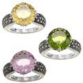 Marc Sterling Silver Faceted Synthetic Quartz and Marcasite Ring