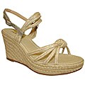 Bucco Women's Beige Espadrille Wedge Sandals