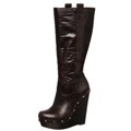 Jessica Simpson Women's 'Elisha' Dark Brown Leather Wedge Boots FINAL SALE