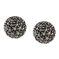 Marc Sterling Silver Pave-set Marcasite Round Pave Earrings