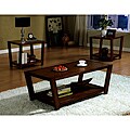 Medium Brown Veneer 3-piece Occasional Table Set