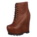 Steve Madden Women's 'Armenda' Cognac Lace-up Wedge Boots FINAL SALE