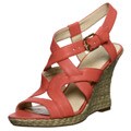 Nine West Women's 'Showntell' Pink/ Orange Leather Wedges