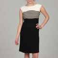 Spense Women's Black/ Frosting Striped Dress