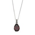 Marc Sterling Silver Garnet and Marcasite Cut-out Heart Necklace