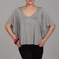 Jolt Junior's V-neck Batwing Heather Grey Top