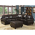 Hammond 4-piece Brown Leather Modern Sectional Sofa