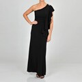 Cachet Women's One-shoulder Flutter Sleeve Gown