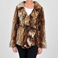Damselle New York Women's Faux Fur Belted Coat