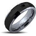 Men's Tungsten Carbide Multi-square Faceted Two-tone Ring (8 mm)