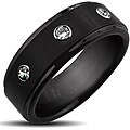 Tungsten Carbide Black Triple Cubic Zirconia Ring