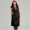 Lotus Grace Women's Black Keyhole Sheath Dress