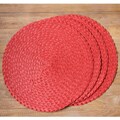 Braided Victorian Round Red Placemats (Set of 4)