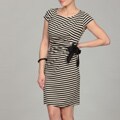 Spense Women's Black/ Frosting Side Tie Dress