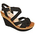 Bucco Women's Black 'Almeda' Wedges