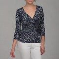 Cable & Gauge Women's Polka Dot Twist Top