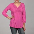 Cable & Gauge Women's Haute Pink Crochet Top