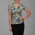 Cable & Gauge Women's Abstract V-neck Top