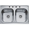 TEKA Stainless Steel 33-inch Top Mount Double Bowl Kitchen Sink