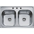 TEKA Stainless Steel 33-inch Top Mount Double Bowl Kitchen Sink