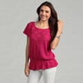 Cable & Gauge Women's Pink Berry Flower Sweater