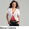 Cable & Gauge Women's Short Sleeve Tie Front Cardigan