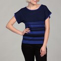 Cable & Gauge Women's Striped Sweater Top