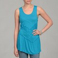 Cable & Gauge Women's Asymmetrical Ruffle Tank Top