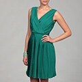 Miss Sixty Women's Emerald Pleated V-neck Dress