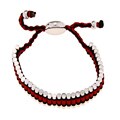 Moda Bella Silverplated Red and Black Cord Friendship Bracelet