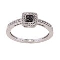 Sterling Silver Black and White Diamond Accent Fashion Ring